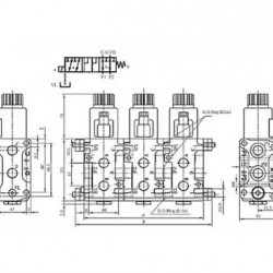 Regulacioni ventil smera - 6 sekcija, DC12V, 3/8