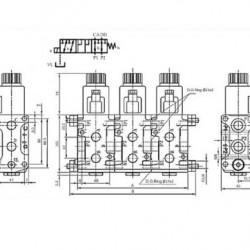 Regulacion ventil smera - 6 sekcija, DC24V, 3/8