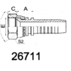 PL-26711-08-06-JIC prikljucak, zenski navoj 3/4 cola za crevo 10mm
