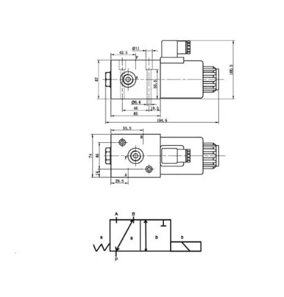Regulacioni ventil smera - 3 sekcije, DC12V, 1/2